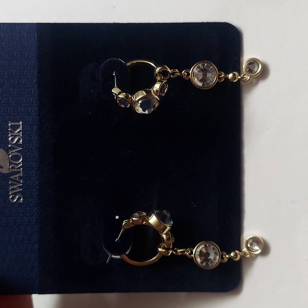 Swarovski Gold and Silver Crystal Earrings - Picture 6 of 6